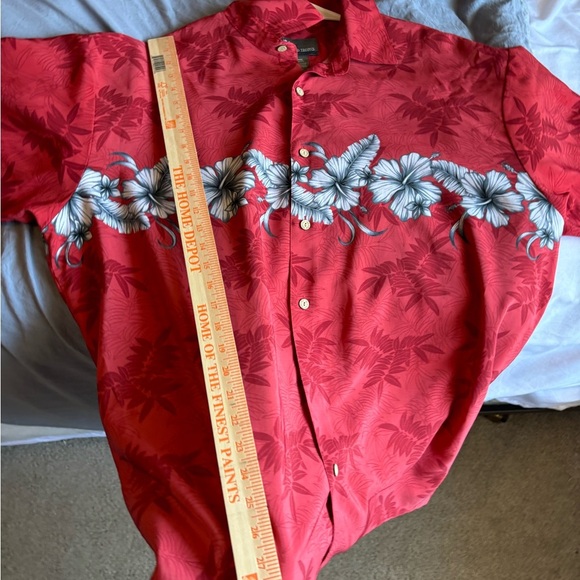 Island Tropics Men’s Dress Shirt Short Sleeve NWOT Red Floral Button Down XL - Picture 13 of 15